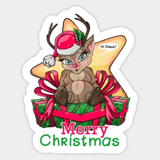 Christmas Deer with gifts for you! Merry Christmas Sticker